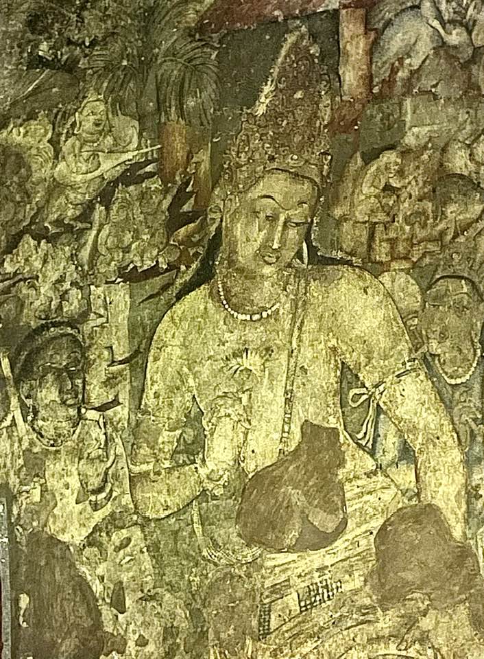 painting on ajanta caves wall