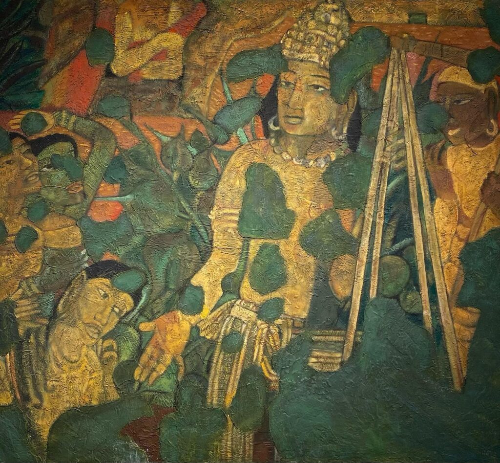 painting on ajanta caves wall